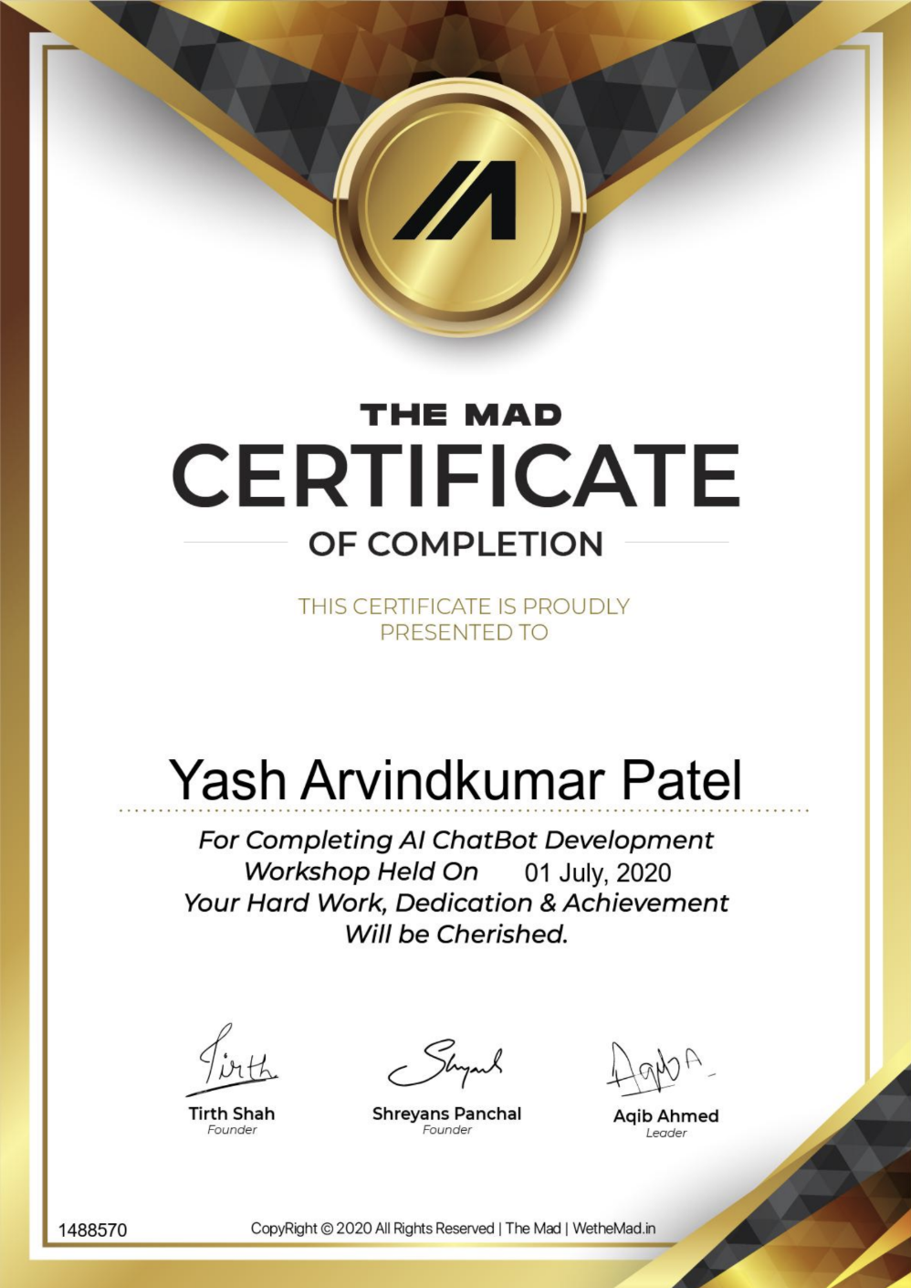 Chatbot Workshop - The MAD certificate